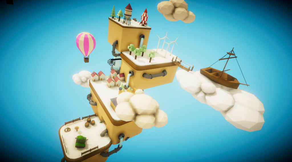Comparaison été/hiver avec le kit low poly